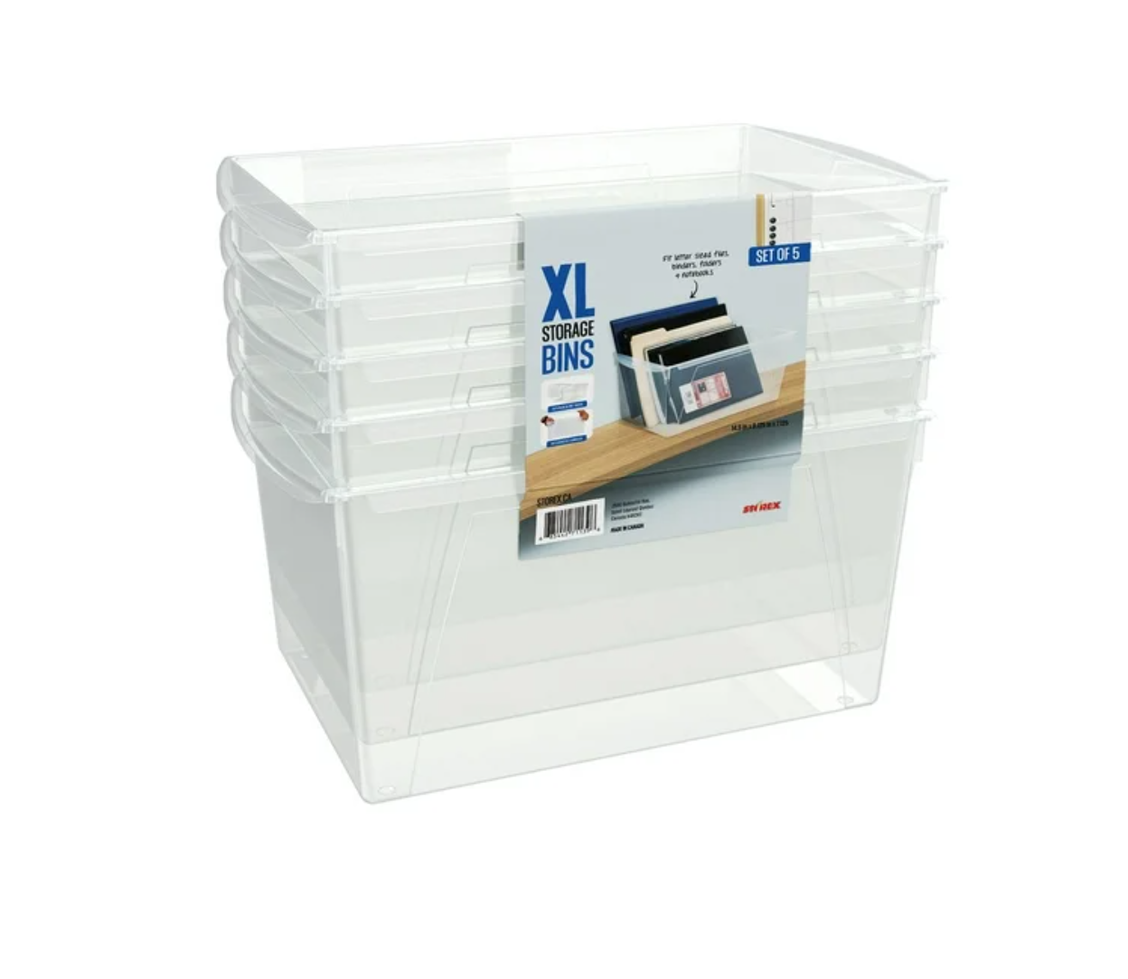 XL Clear Storage Bins 5pk - Bellso